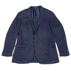 Ermenegildo Zegna Mil. Easy Navy Silk jacket Coat Size 54 Large L B34